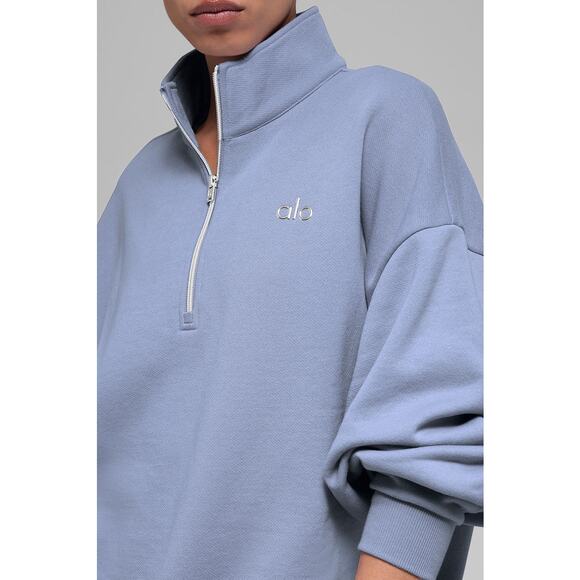 NWT Alo Accolade 1/4 Zip Pullover in Winter Frost Unisex Size Large - Picture 4 of 10